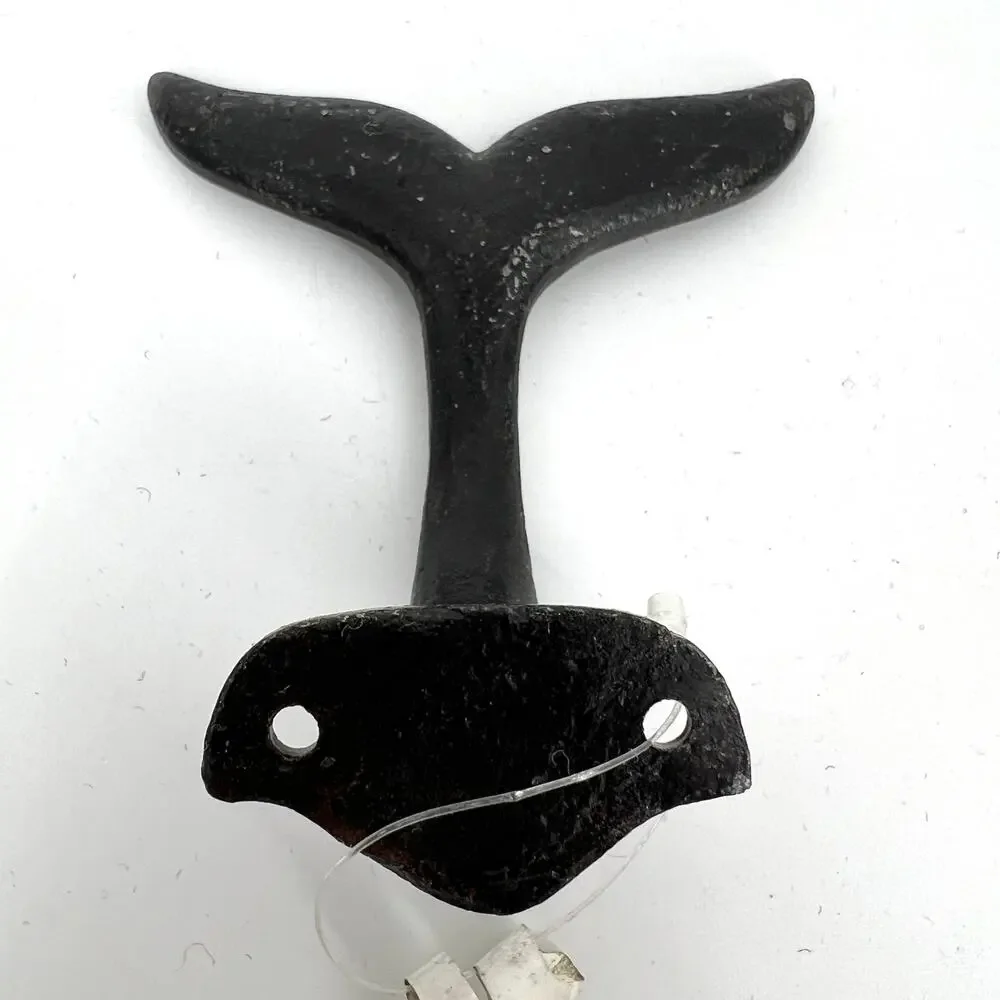 Cast Iron Whale Tail Sea Creatures Coat Hook Bathroom Hall Tree Towel Holder NEW